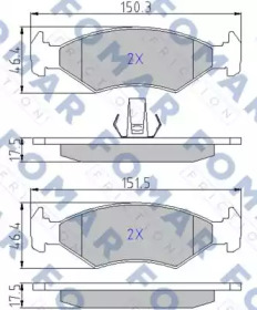 FOMAR FRICTION fo633681 -  Комплект тормозных колодок, дисковый тормоз